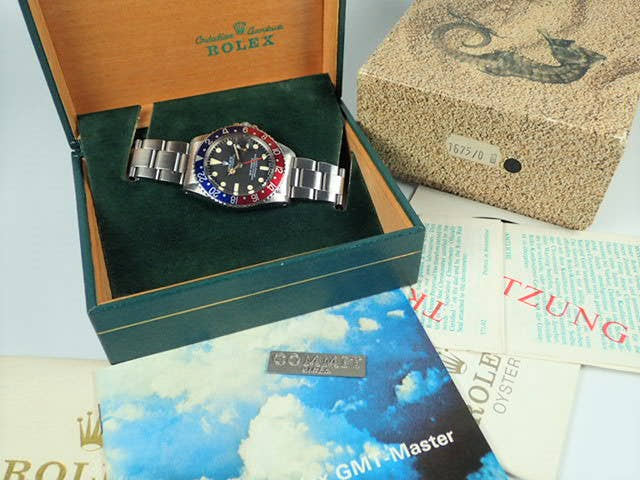 ロレックス GMTマスター Ref.1675 ブラック文字盤 中古 gmt-master-74 オイスターブレスレット