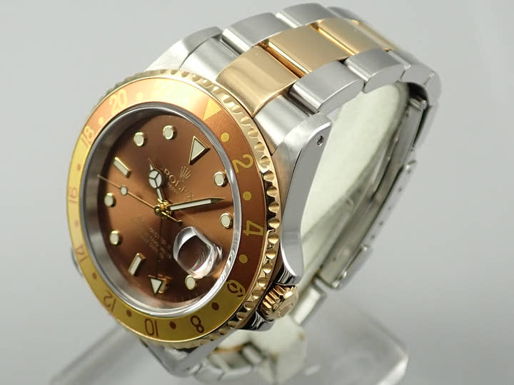 ロレックス GMTマスターII Ref.16713 ステンレススチール/イエローゴールド ブラウン文字盤 オイスターブレスレット