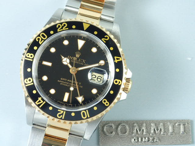 ロレックス GMTマスターII Ref.16713 ブラック文字盤 美品 gmt-master2-19 オイスターブレスレット