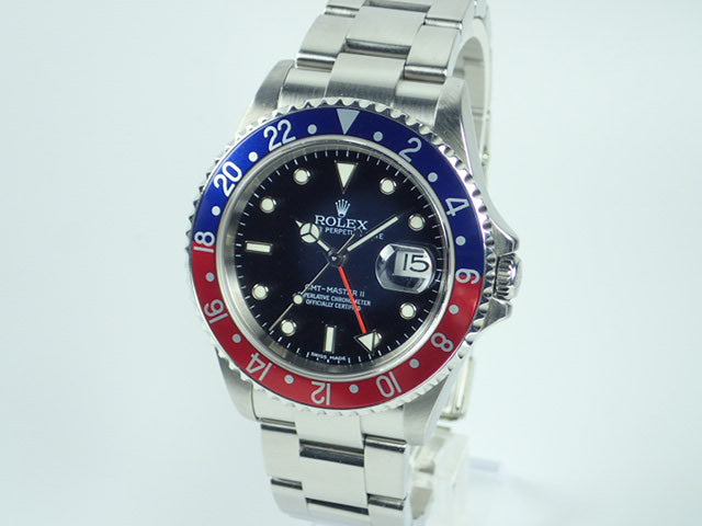 Rolex GMT Master II Stick Dial Red and Blue Bezel Z Series