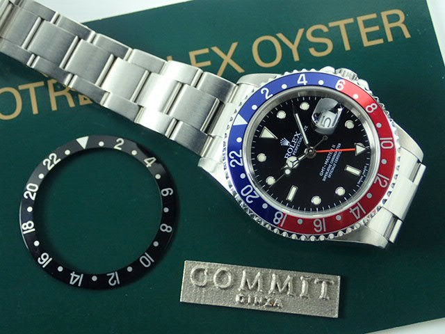 Rolex GMT Master II Stick Dial Red and Blue Bezel Z Series