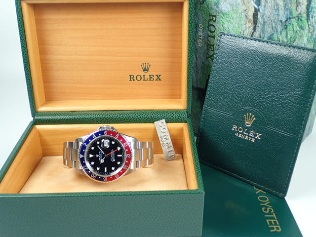 Rolex GMT Master II Stick Dial Red and Blue Bezel Z Series