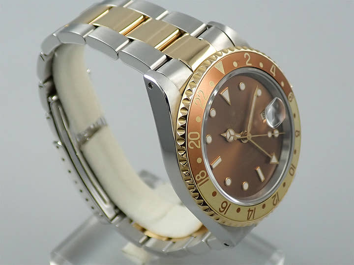 Rolex GMT-Master II Ref. 16713 Stainless Steel/Yellow Gold Brown Dial Oyster Bracelet