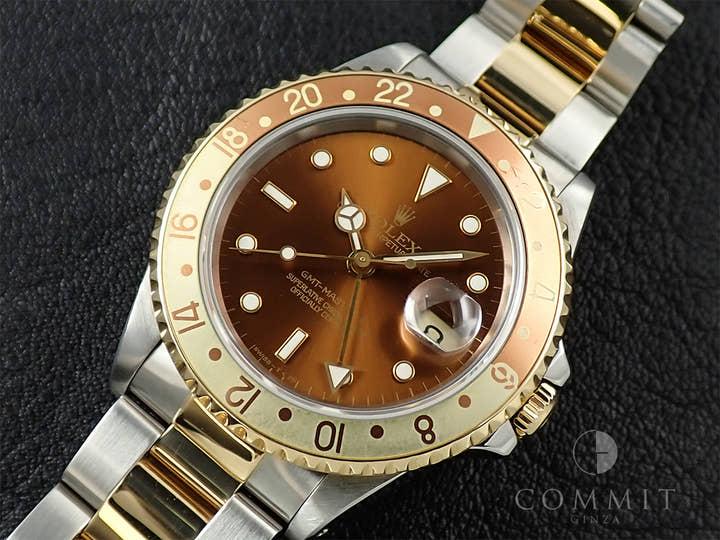 Rolex GMT-Master II Ref. 16713 Stainless Steel/Yellow Gold Brown Dial Oyster Bracelet