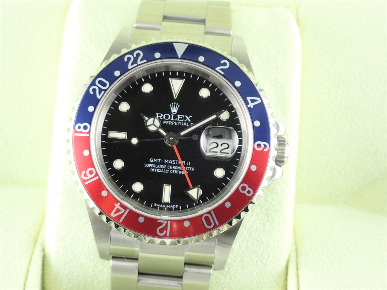 Rolex GMT Master II Red and Blue Bezel D-series Stick Dial &lt;Warranty, Box, etc.&gt;