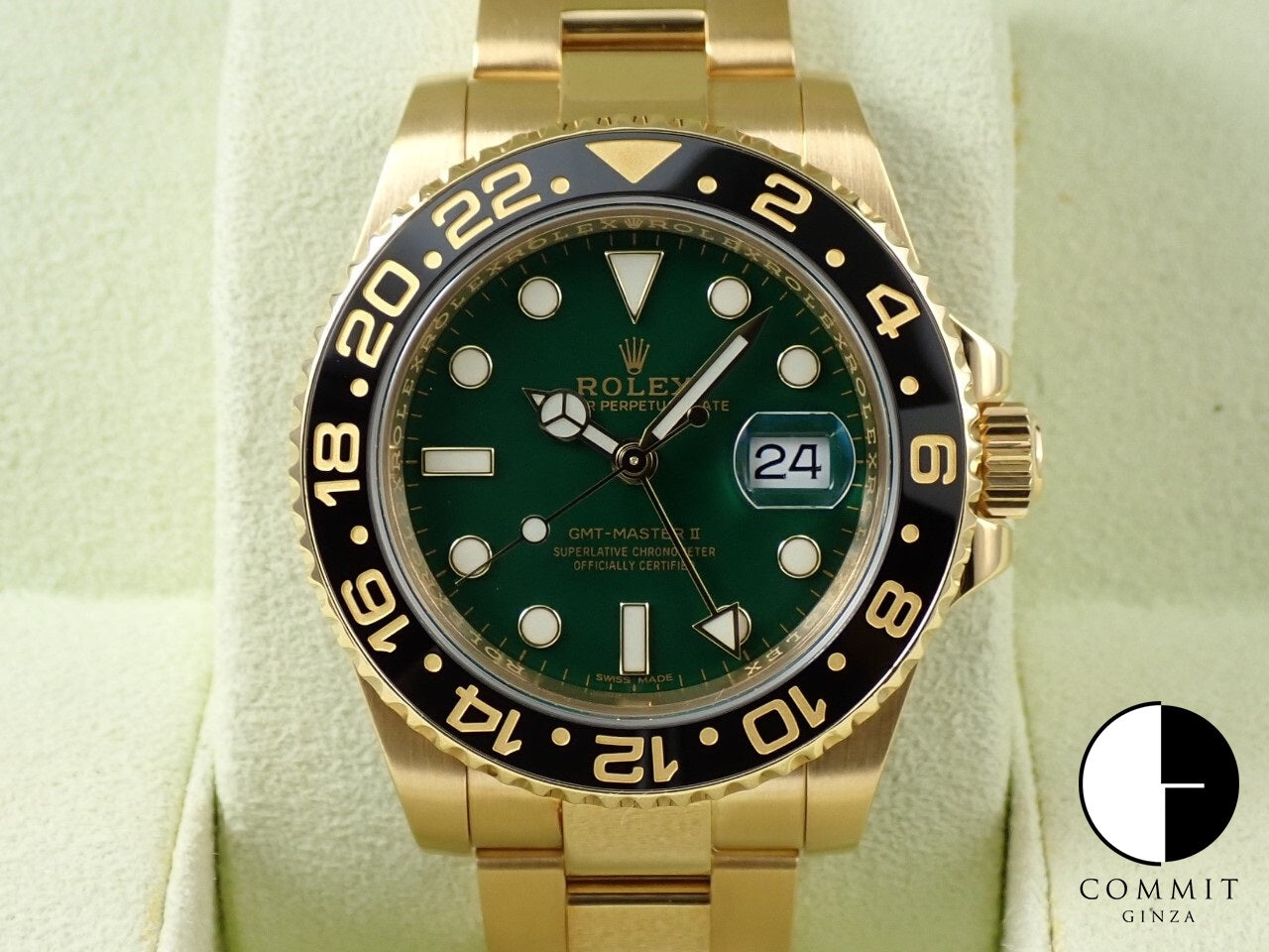 Rolex GMT Master II Ref.116718LN 18KYG Green Dial