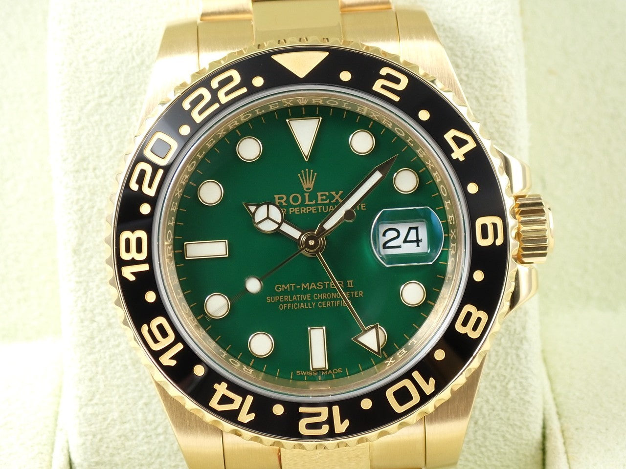 Rolex GMT Master II Ref.116718LN 18KYG Green Dial