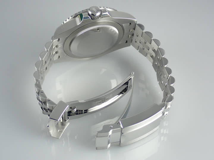 Rolex GMT-Master II Ref. 126710BLRO, black dial, unused, gmt-master2-57 Jubilee bracelet.