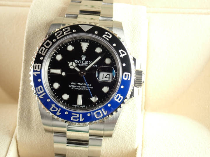 ロレックス GMTマスターII Ref.116710BLNR ブラック文字盤 未使用 gmt-master2-58 オイスターブレスレット