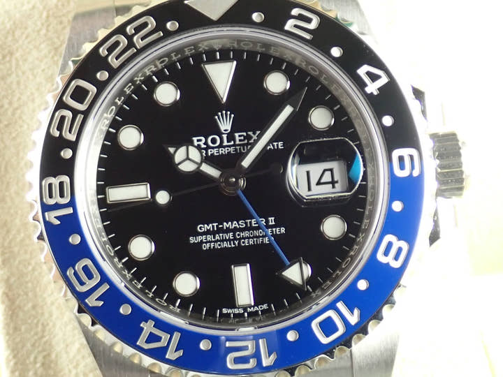 ロレックス GMTマスターII Ref.116710BLNR ブラック文字盤 未使用 gmt-master2-58 オイスターブレスレット