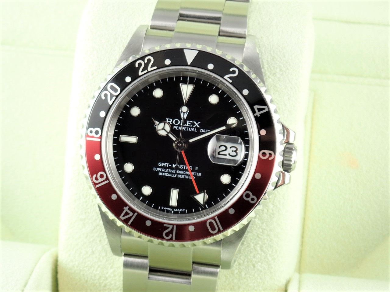 Rolex GMT Master II Red and Black Bezel D-Number Stick Dial &lt;Warranty, Box, etc.&gt;