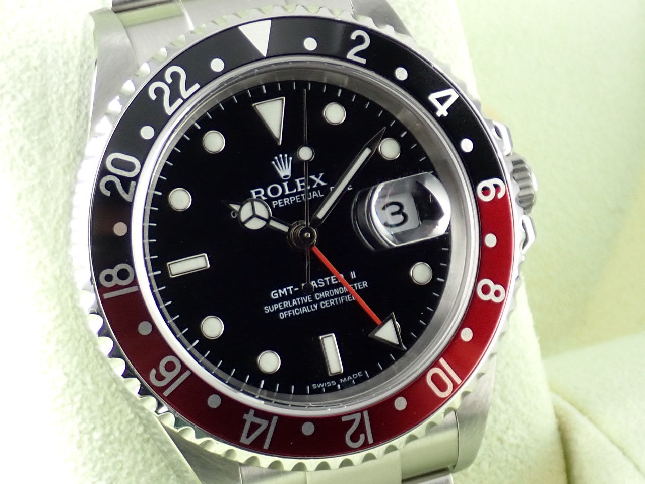 Rolex GMT Master II Red and Black Bezel D-Number Stick Dial &lt;Warranty, Box, etc.&gt;