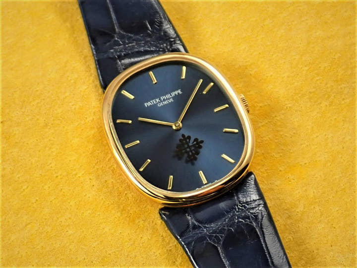 パテックフィリップ ゴールデンエリプス Ref.3848S イエローゴールド ブルー文字盤
