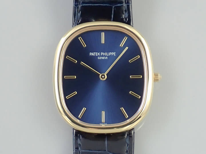 パテックフィリップ ゴールデンエリプス Ref.3738/100J-012 イエローゴールド ブルー文字盤