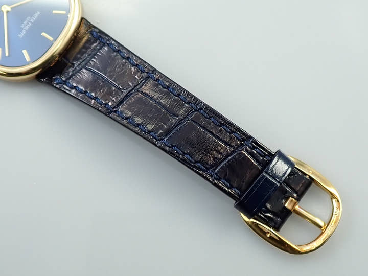 パテックフィリップ ゴールデンエリプス Ref.3738/100J-001 イエローゴールド ブルー文字盤