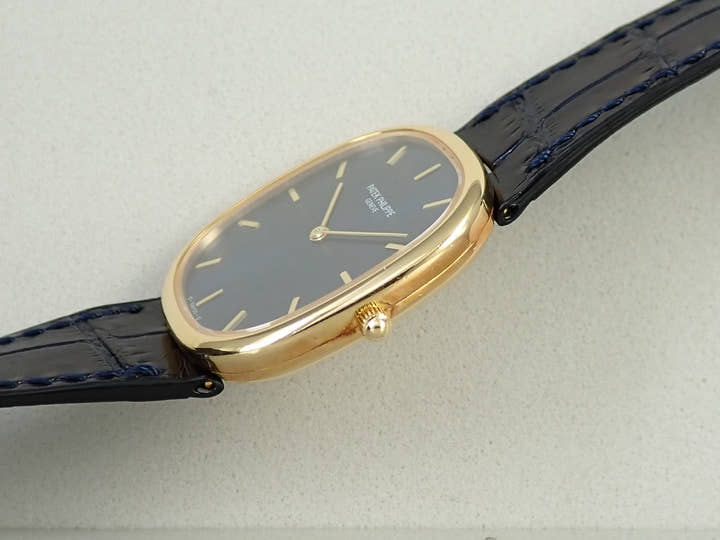 パテックフィリップ ゴールデンエリプス Ref.3738/100J-001 イエローゴールド ブルー文字盤