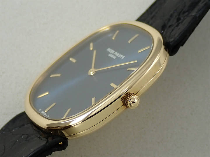 パテックフィリップ ゴールデンエリプス Ref.3738/100J イエローゴールド ブルー文字盤