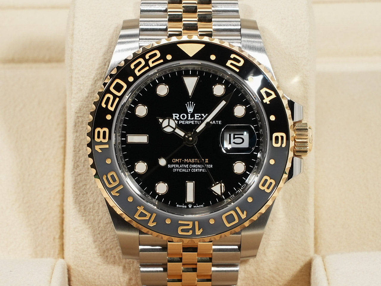 Rolex GMT Master II Ref.126713GRNR SS/YG Black Dial