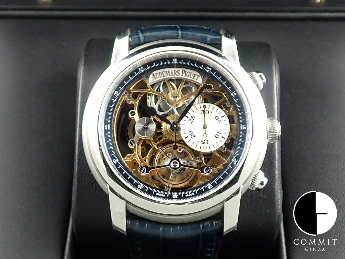 オーデマピゲ ジュール オーデマ スケルトン トゥールビヨン クロノグラフ Ref.26353PT.OO.D028CR.01 プラチナ スケルトン文字盤