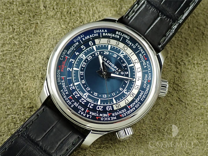 ショパール L.U.C タイムトラベラーワン Ref.168574-3003 ブルー文字盤 中古 HF358412