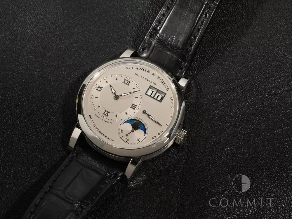 A. Lange &amp; Söhne Lange 1 Moon Phase Ref.192.025 PT Silver Dial