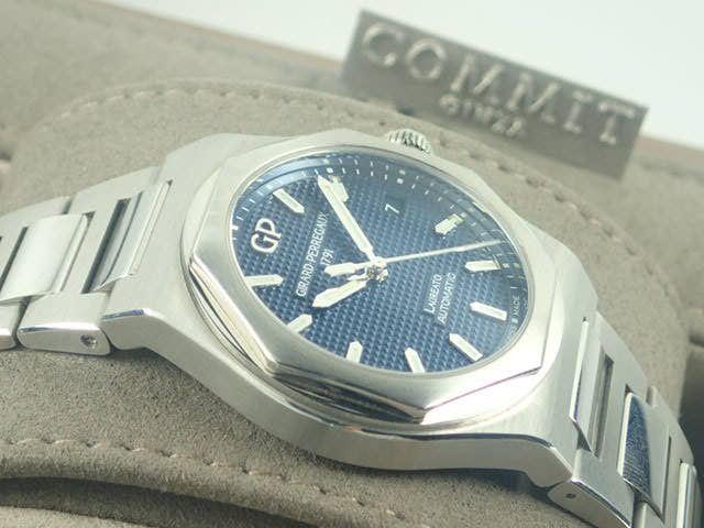 ジラールペルゴ ロレアート Ref.81005-11-431-11A ブルー文字盤 美品 laureato-11