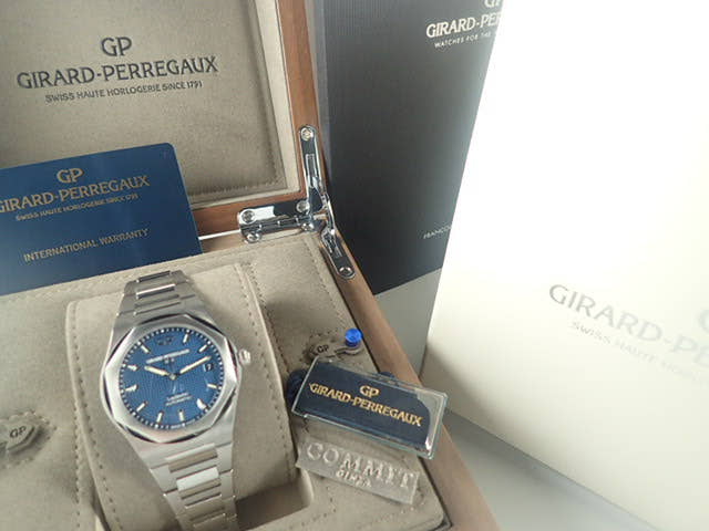 ジラールペルゴ ロレアート Ref.81005-11-431-11A ブルー文字盤 美品 laureato-11