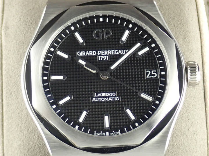 ジラールペルゴ ロレアート Ref.81010-11-634-11A ブラック文字盤 美品 laureato-15