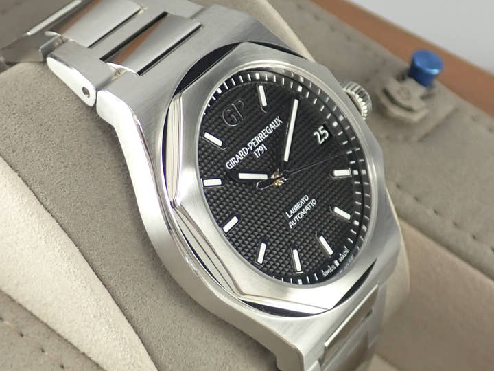 ジラールペルゴ ロレアート Ref.81010-11-634-11A ブラック文字盤 美品 laureato-15