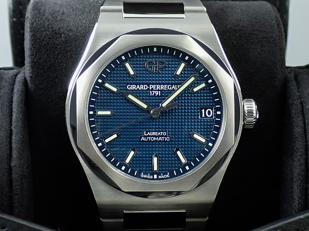 ジラールペルゴ ロレアート Ref.81010-11-431-11A ブルー文字盤 美品 852AHR19