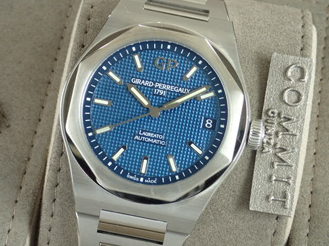 ジラールペルゴ ロレアート Ref.81010-11-431-11A ブルー文字盤 中古 laureato-4