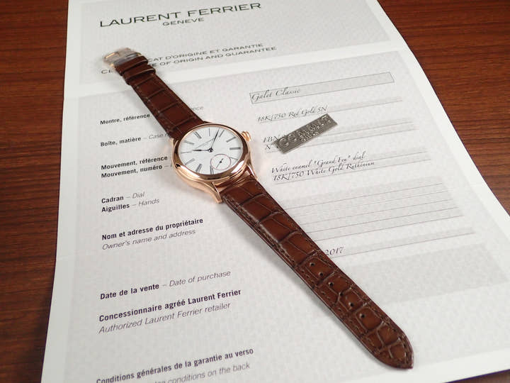 ローランフェリエ ガレクラシックトゥールビヨン Ref.LCF001.R5.E10.1 ホワイト文字盤 未使用 laurent-ferrier