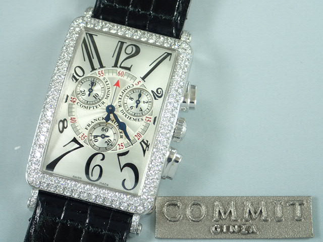 Franck Muller Long Island Chronograph Diamond Bezel Ref.1000CC QZ D