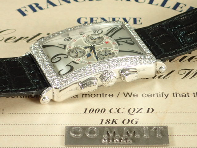 Franck Muller Long Island Chronograph Diamond Bezel Ref.1000CC QZ D