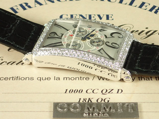 Franck Muller Long Island Chronograph Diamond Bezel Ref.1000CC QZ D