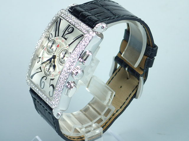 Franck Muller Long Island Chronograph Diamond Bezel Ref.1000CC QZ D