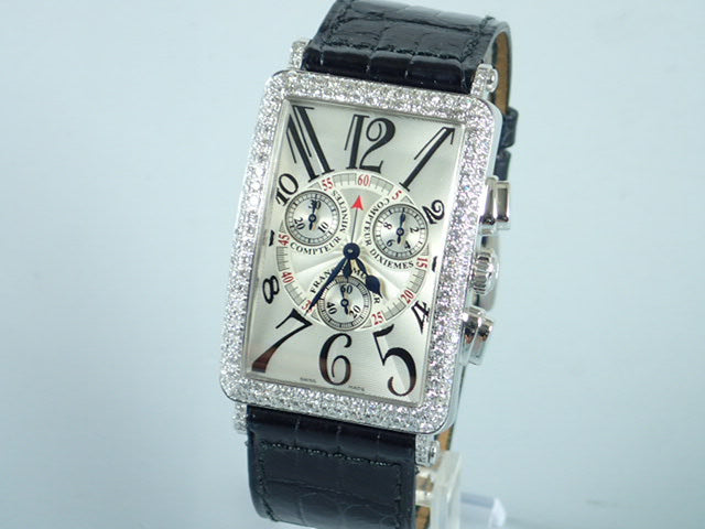 Franck Muller Long Island Chronograph Diamond Bezel Ref.1000CC QZ D