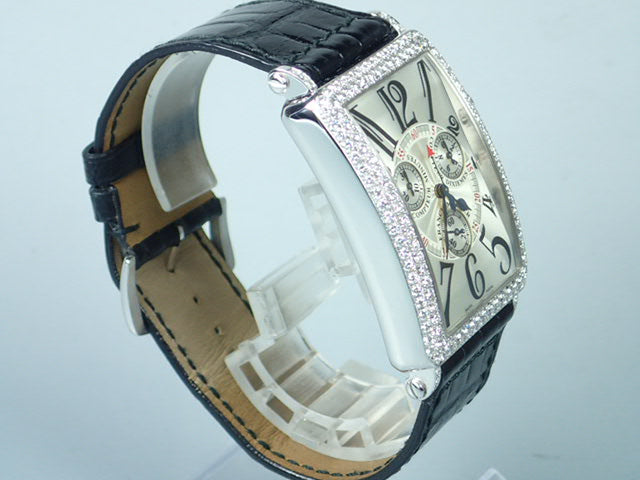 Franck Muller Long Island Chronograph Diamond Bezel Ref.1000CC QZ D