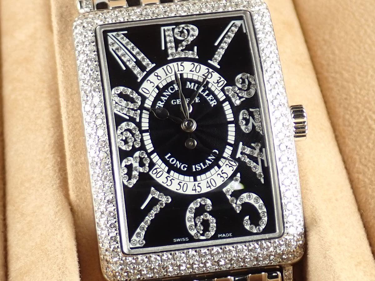 フランクミュラー ロングアイランド Ref.1100DSRDCD ブラックギョウシェ文字盤 中古 long-island-7