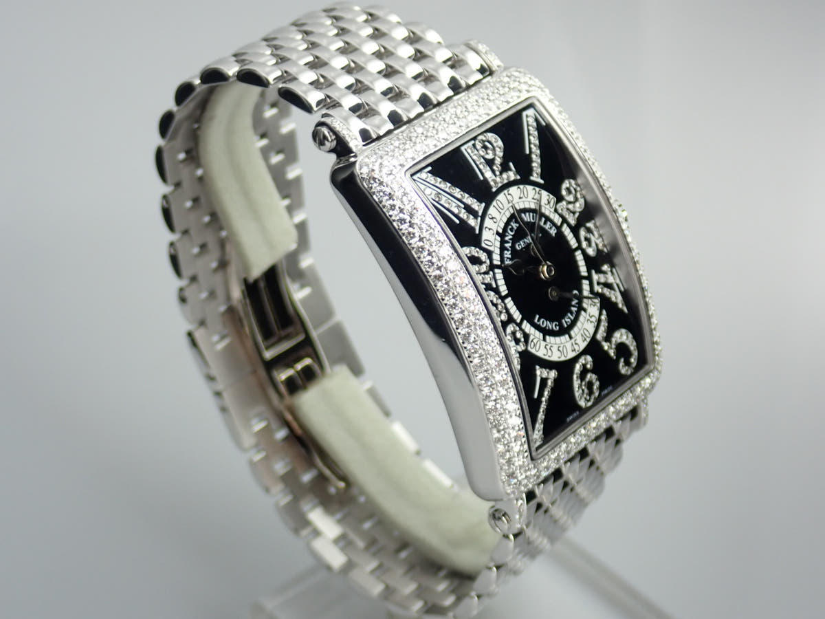 フランクミュラー ロングアイランド Ref.1100DSRDCD ブラックギョウシェ文字盤 中古 long-island-7