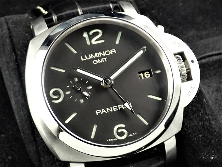 Panerai Luminor 1950 3 Days GMT Ref.PAM00320 Black Dial Used 532ZLLTU