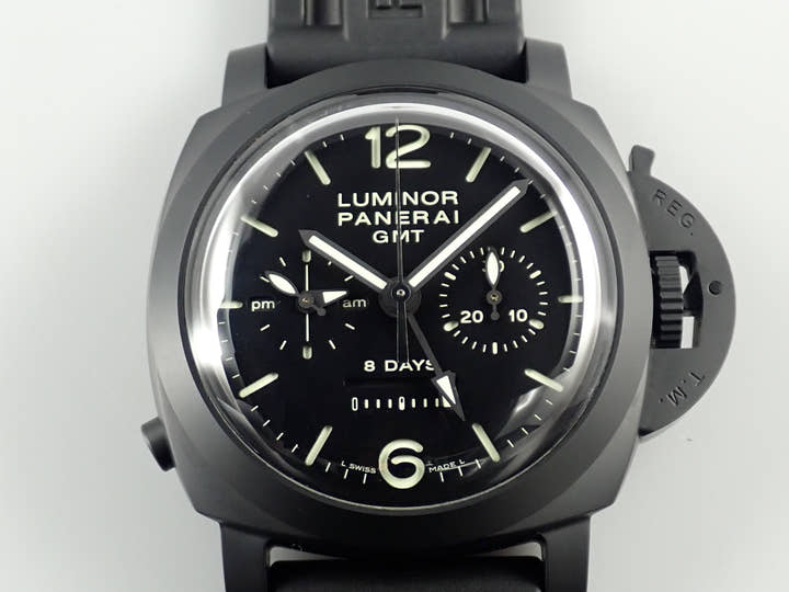 Panerai Luminor 1950 8DAYS Chrono Monopulsante GMT Ref.PAM00317 Black Dial Excellent Condition X964KUKM