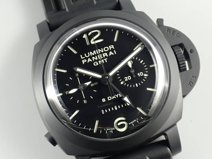Panerai Luminor 1950 8DAYS Chrono Monopulsante GMT Ref.PAM00317 Black Dial Excellent Condition X964KUKM
