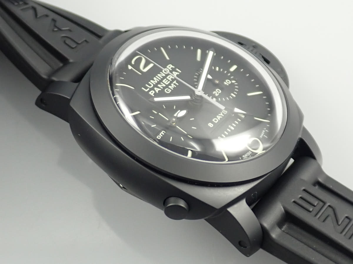パネライ ルミノール 1950 8DAYSクロノ モノプルサンテGMT Ref.PAM00317 ブラック文字盤 美品 X964KUKM