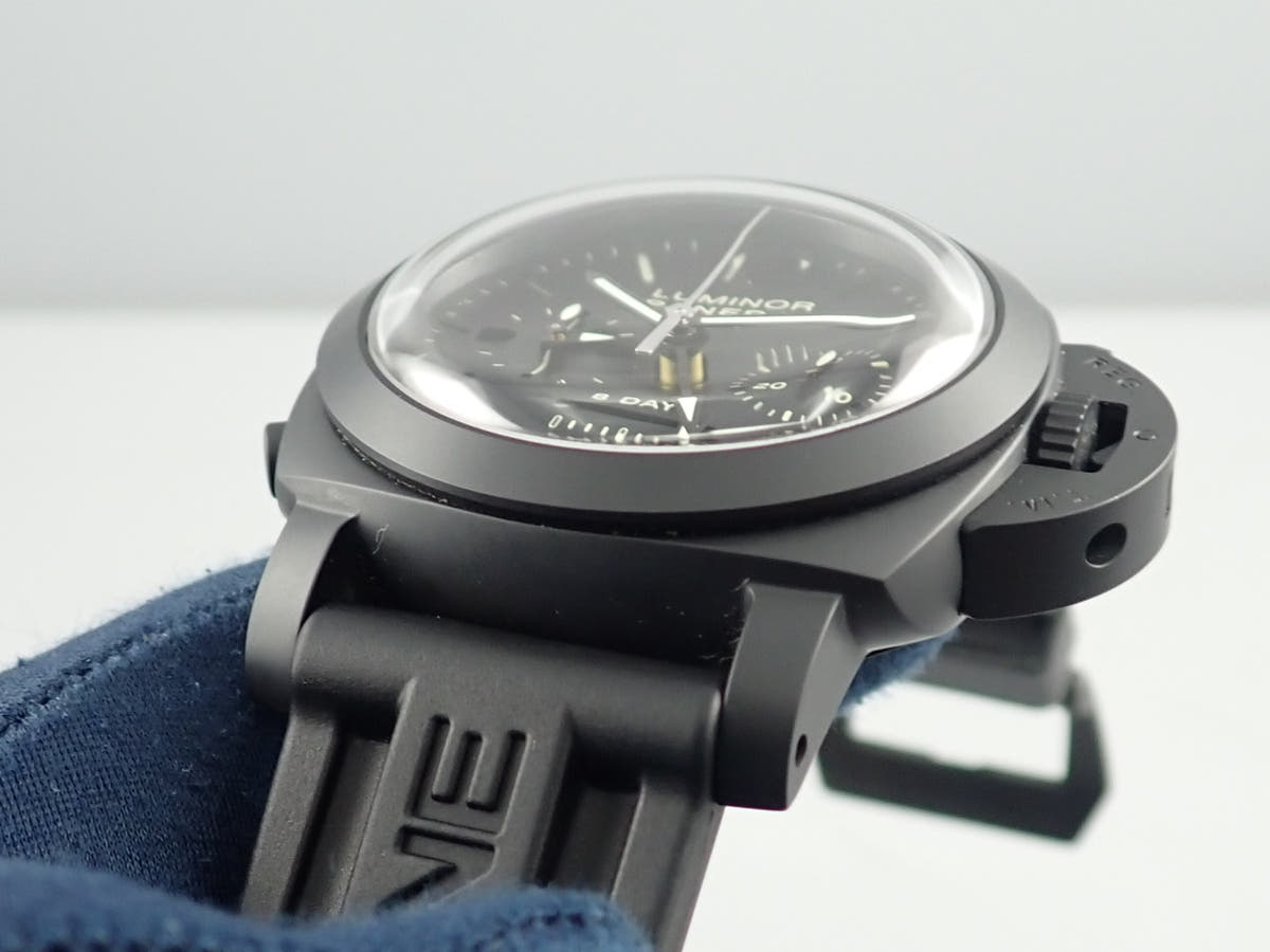 パネライ ルミノール 1950 8DAYSクロノ モノプルサンテGMT Ref.PAM00317 ブラック文字盤 美品 X964KUKM