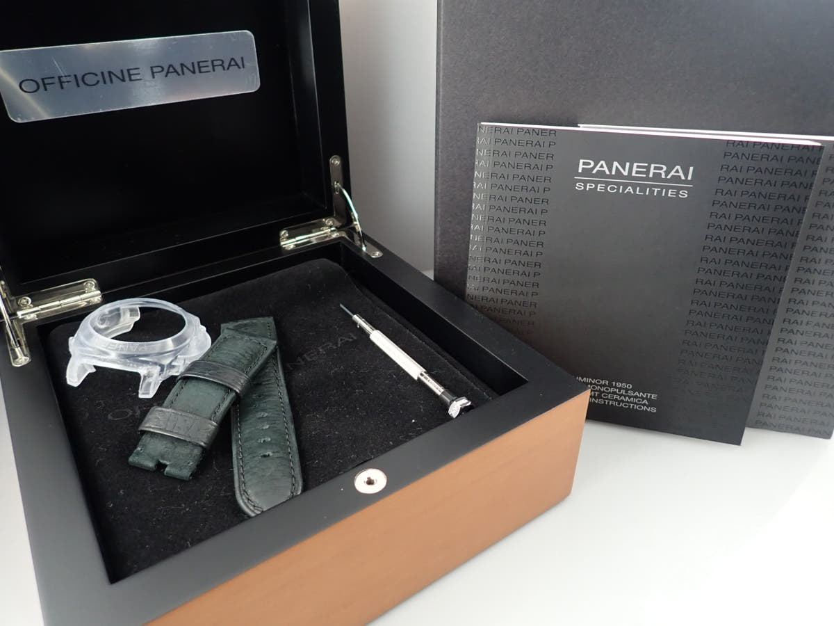 パネライ ルミノール 1950 8DAYSクロノ モノプルサンテGMT Ref.PAM00317 ブラック文字盤 美品 X964KUKM