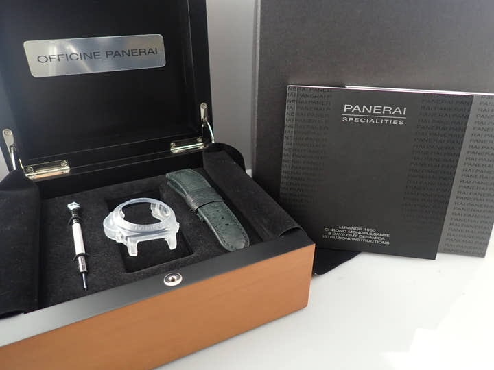 Panerai Luminor 1950 8DAYS Chrono Monopulsante GMT Ref.PAM00317 Black Dial Good Condition 50J0Z865