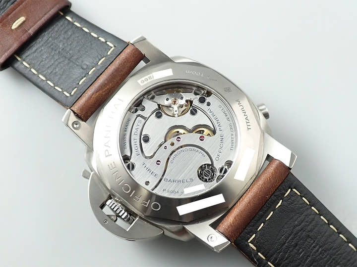 パネライ ルミノール 1950 クロノグラフ モノプルサンテ 8デイズ GMT チタニオ  Ref.PAM00737 グリーン文字盤 中古 S9PR6989