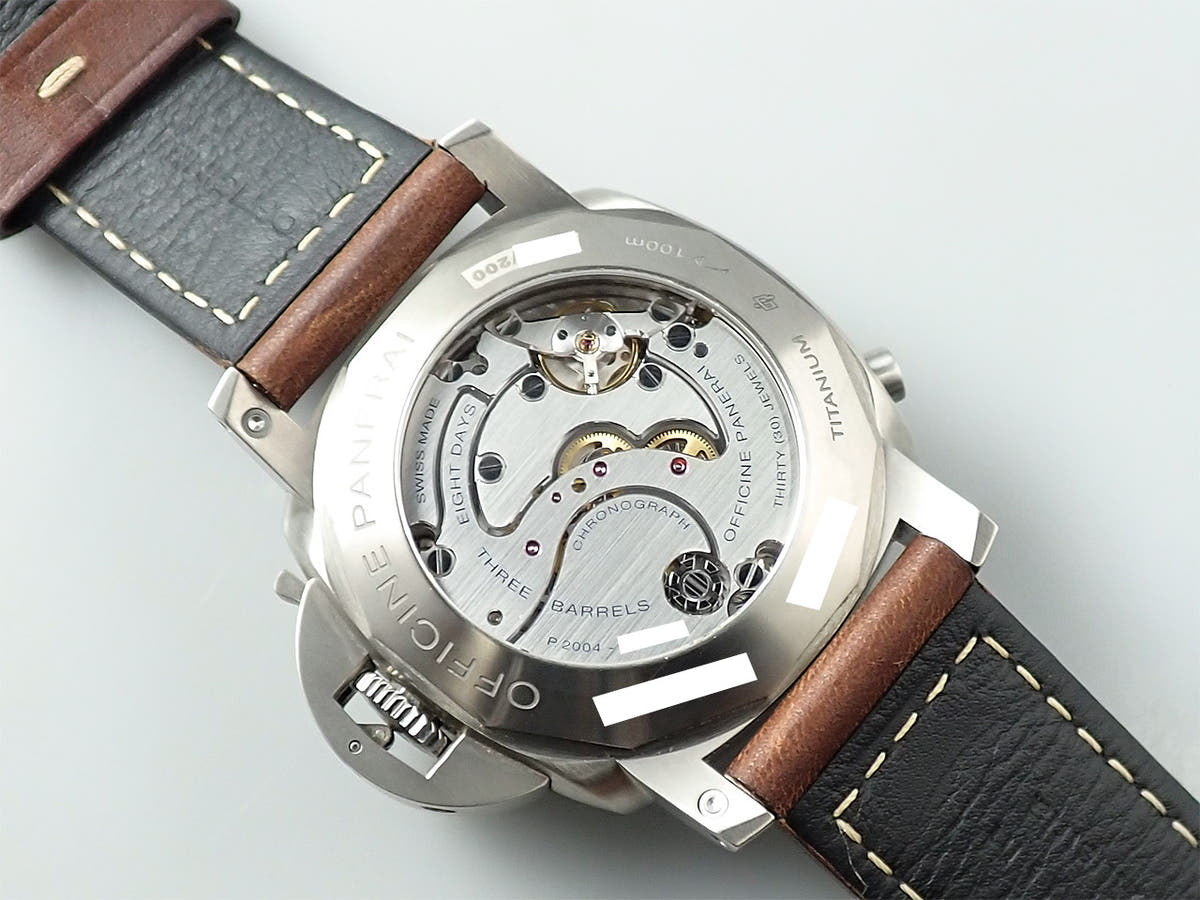 パネライ ルミノール 1950 クロノグラフ モノプルサンテ 8デイズ GMT チタニオ  Ref.PAM00737 グリーン文字盤 中古 S9PR6989
