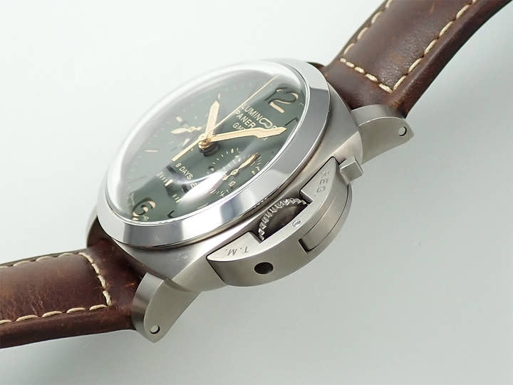 パネライ ルミノール 1950 クロノグラフ モノプルサンテ 8デイズ GMT チタニオ  Ref.PAM00737 グリーン文字盤 中古 S9PR6989